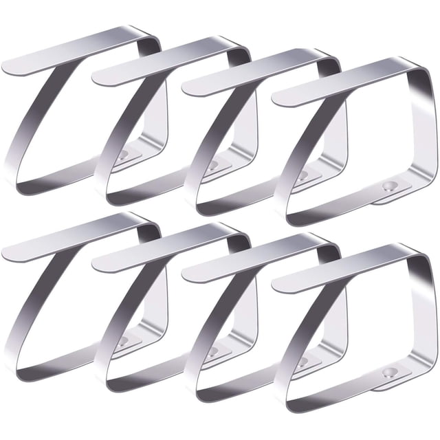Pinzas flexibles para manteles, pinzas de acero inoxidable de alta calidad para mesas de hasta 3 cm, diseño de estructura triangular fácil de usar para diversas funciones en exteriores e interiores