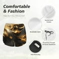 thumbnail image 6 of Picia Luxurious Gold Flow Pattern Women's 2 in 1 Athletic Running Shorts High Waisted Workout Casual Gym Sweat Shorts with Comfy Liner Zipper Pockets-XX-Large, 6 of 9