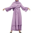 thumbnail image 2 of IBTOM CASTLE Women's Chiffon Muslim Cardigan Kaftan Middle East Arabian Abaya Dress Casual Islamic Cover up Long Dresses XL Purple, 2 of 8