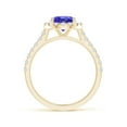 thumbnail image 2 of ANGARA Natural Oval 1.9 ct Tanzanite Halo Ring with Diamond Accents in 14K Yellow Gold for Women (Size-9x7mm) | December Birthstone, Anniversary, Jewelry Gift for Women | Natural Tanzanite Ring, 2 of 9
