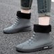 thumbnail image 5 of Botas Lluvia Mujer Hombre Media Pierna Forro Piel Moda ( 42) Gris, 5 of 6