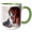 Green/White, variant on 3drose, Boston Terrier Dog, Window with Red Bars - Us32 Zmu0015 - Zandria Muench Beraldo, 11oz Two-tone Red Mug