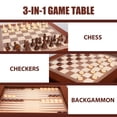 thumbnail image 3 of GSE Games & Sports Expert Deluxe Wood 3-in-1 Chess Checkers Backgammon and Coffee Table for Family Board Games (Cherry), 3 of 7