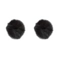 thumbnail image 1 of sweethay Cubierta de micrófono de pelo artificial para exteriores Parabrisas Soporte de micrófono Wind Muff negro 2piezas, 1 of 5