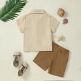 thumbnail image 6 of CARETOO Toddler Boy Summer Outfits Short Sleeve Button Down Shirt Tops & Khaki Casual Shorts Sets Baby 2T 3T 4T 5T Clothes, 6 of 13