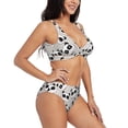thumbnail image 2 of Kdxio Cute Panda Print Women's 2 Piece High Waisted Wrap Spaghetti Strap Summer Swimsuit Bikini Set-, 2 of 7