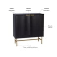 thumbnail image 4 of Aparador Bufetera Top Living Diseño Acanalado con Puertas Negro y Dorado, 4 of 12