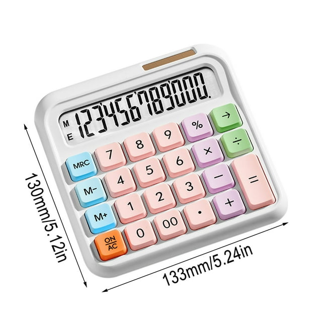 Calculator Flexible Keyboard 12-Digit LCD Display 15-Degree Tilt Candy-Color Keys ABS Plastic Desktop Handheld Use