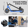 thumbnail image 7 of 10" Solid Tires Electric Scooter for Adults, 350W Motor, Up to 19 MPH & 21-25 Miles Long-Range Portable Foldable Commuting Scooter with Double Braking System, App Blue, 7 of 7