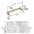 thumbnail image 5 of Amerock Balon 5-1/16 inch (128mm) Center-to-Center Golden Champagne Cabinet Pull, 5 of 6