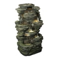 thumbnail image 3 of 51" LED Lights Multi Level Rock Waterfalls Outdoor Garden Fountain, 3 of 3