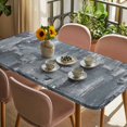 thumbnail image 3 of Grey Abstract Table Cloths for 5 Foot Rectangle Tables, Vintage Geometric Gradient Oil Painting Modern Patio Waterproof Elastic Fitted Tablecloths, Washable Rectangular Table Cover for Camping, 3 of 8