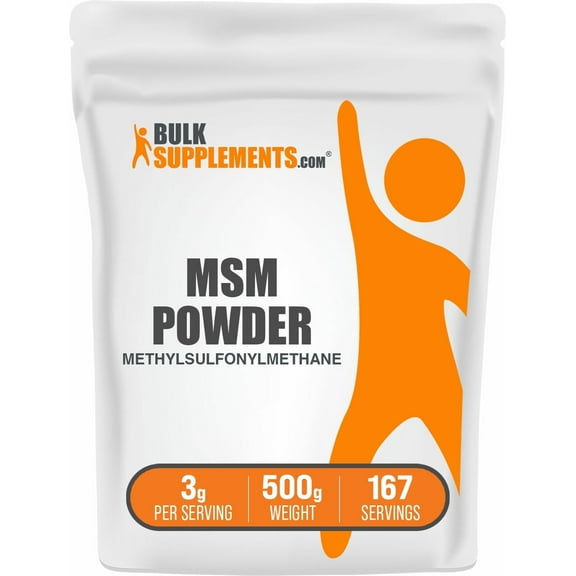 BulkSupplements MSM Powder - Methylsulfonylmethane, Dietary Supplement - Unflavored, 3g per Serving, 500g (1.1 lbs)