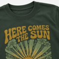 thumbnail image 4 of Here Comes The Sun Retro 70s Graphic Tee, Vintage Boho Floral Sunshine T-Shirt for Women, Unisex Cotton Tee, 4 of 9