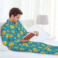 thumbnail image 6 of Lsque Bee Sunflower Pattern Long Sleeve Pajama Set for Men - Soft 2-Piece Sleepwear and Loungewear Set with Pockets, Comfy Nightwear-XX-Large, 6 of 7
