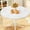White and Gold, variant on Round Fitted Tablecloth with Elastic Edge, Waterproof Oil Proof Plastic Table Cover, Vinyl Flannel Backed Tablecloth Fits 36"-44" Round Tables for Dinner, Outdoor, Picnic, White Gold Marble