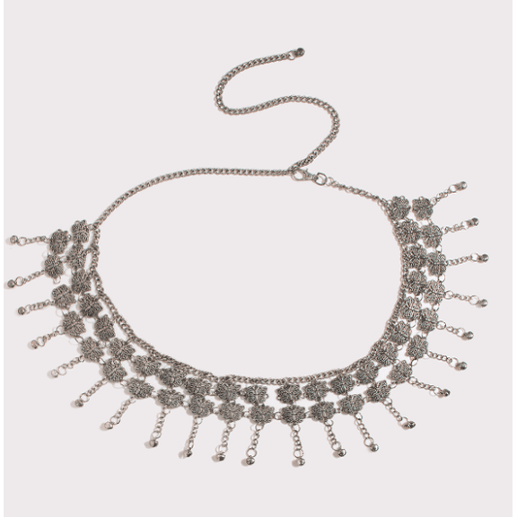 KuKuZhu Fashion Multilayer Bohemian Punk Gothic Butterfly Waist Chain Metal Belts for Women Dress Accessories Waist Chain Waist Belts