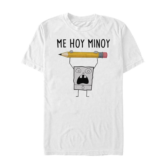 Men's SpongeBob SquarePants DoodleBob Me Hoy Minoy Graphic Tee White Large