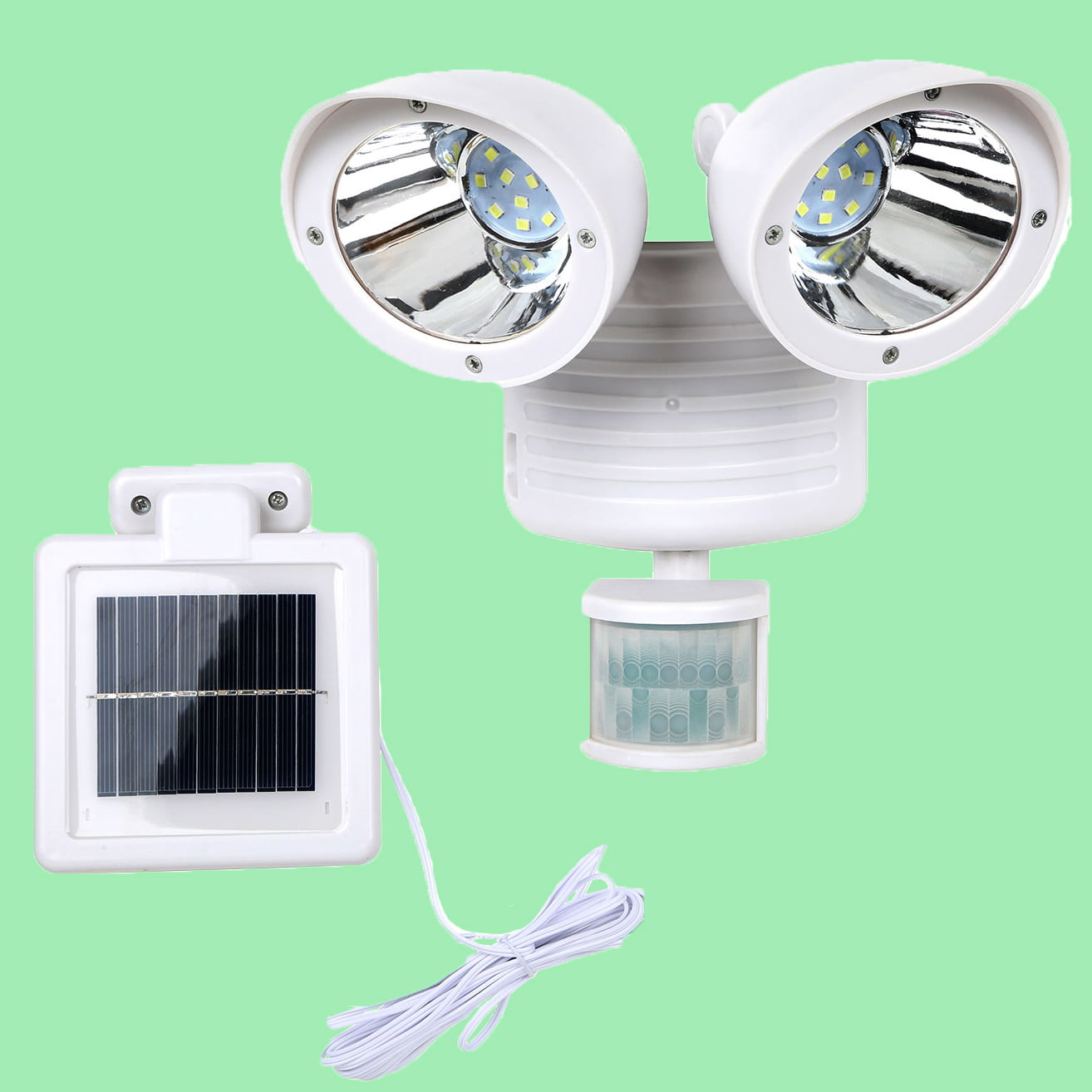 104 LED Dual Security Detector Solar Spot Light Motion Sensor Outdoor Floodlight 