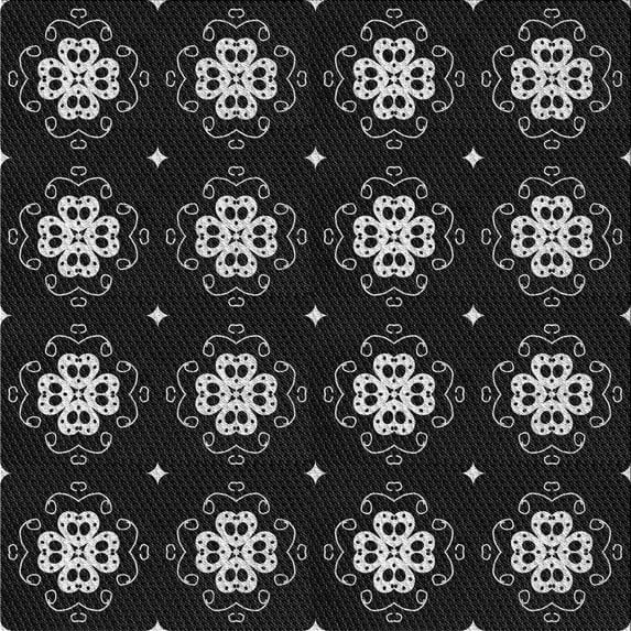 Ahgly Company Machine Washable Indoor Square Transitional Night Black Area Rugs, 7' Square