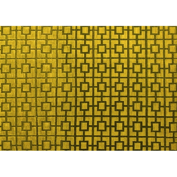 Ahgly Company Indoor Rectangle Abstract Yellow Modern Area Rugs, 2' x 3'