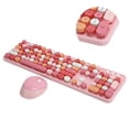 thumbnail image 4 of Keyboard Mouse Combo, 104-Key Keyboard Convenient Membrane Keyboard 5-key Mouse  For  XP/win7/win8/win10 Pink, 4 of 8