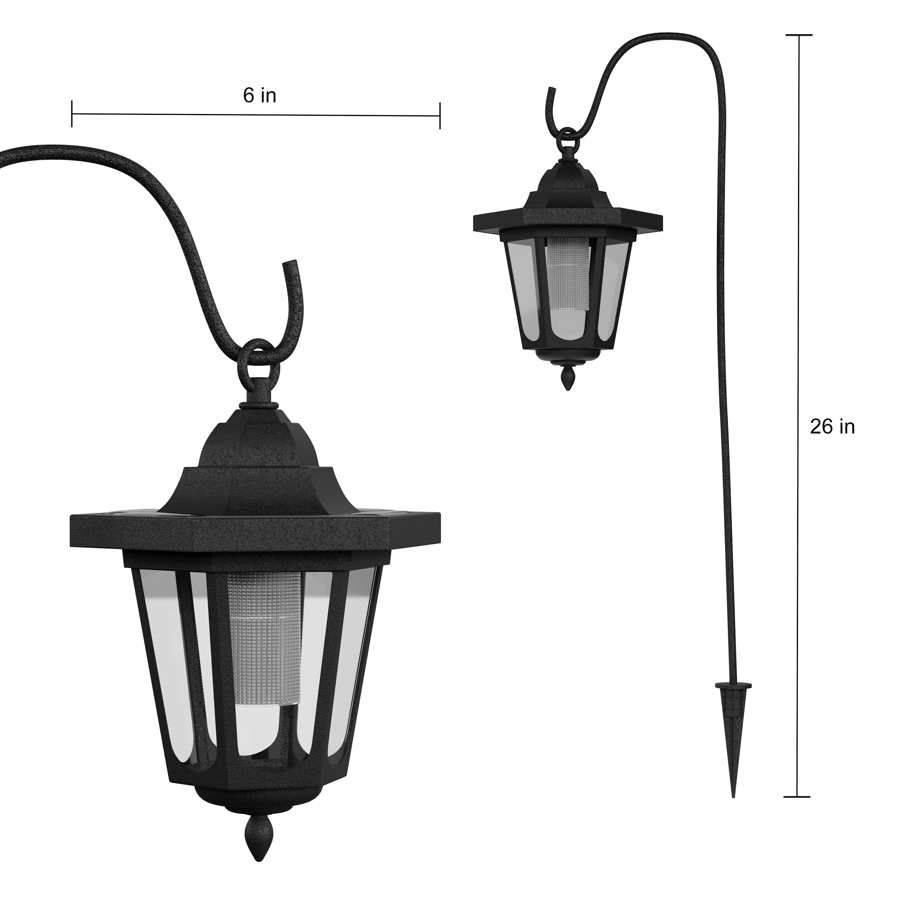 Hanging Solar Coach Lights- 26"" Outdoor Lighting with Hanging Hooks for Garden Path Lands