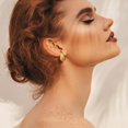 thumbnail image 5 of Pendientes de oro para mujeres y niñas, pendientes de aro de oro ligeros, pendientes hipoalergénicos para mujeres, regalos de joyería de moda, 5 of 5