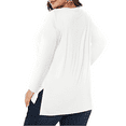 thumbnail image 3 of Fancyglim Women Tops Long Sleeve V Neck Tshirt Casual Plus Size Tee(White 3X), 3 of 7