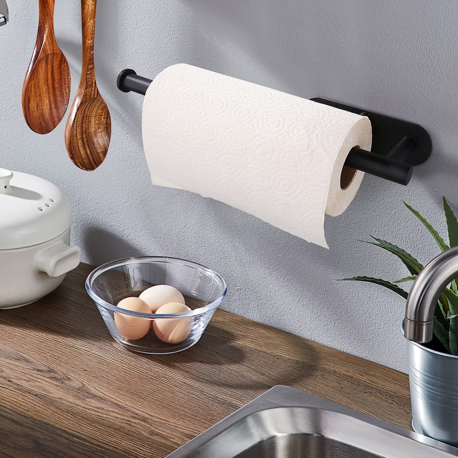 Paper Towel Holders for Kitchen,Paper Towels Bulk- Self-Adhesive Under Cabinet,Both Available in Adhesive and Screws,Stainless Steel