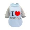 thumbnail image 2 of Pet's Hoodie Coat Love My Mom & Dad Printed Shirts Warm Sweater Outdoor Hooded Sweatshirt Dogs Clothes,Dog Hoodie for Small Medium Dog Boy Girls(Light Blue M), 2 of 5