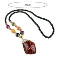 thumbnail image 6 of Hyasfey Pendant Necklace Ethnic Style Handmade Imitation Beeswax Shiny Fine Texture Dress Up Unfading Retro Bead Pendant Water Droplets Necklace Women Accessories, 6 of 8