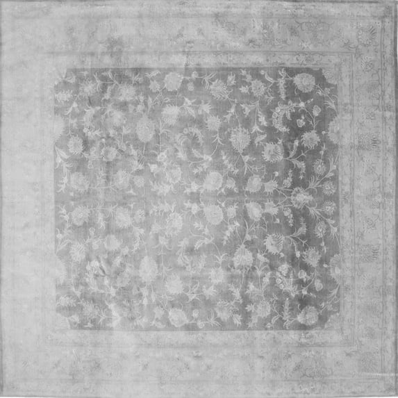 Ahgly Company Indoor Square Persian Gray Traditional Area Rugs, 4' Square