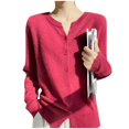 thumbnail image 5 of Ediodpoh Seamless Knit Cardigan for Long Sleeve Solid Color Sweater Coat Soft Cardigan Sweaters for Women for Comfortable Open Front Hot Pink XL, 5 of 5