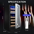thumbnail image 3 of 15 Inch Wine Cooler Refrigerators 28 Bottle Fast Cooling Low Noise Wine Fridge with Professional Compressor Stainless Steel, Digital Temperature Control Screen Built-in or Freestanding, 3 of 4