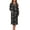 Asterism Moon Star Sun, variant on American Flag Eagle Print Women's Zip Up Housecoat Comfy Bathrobe Long Sleeve Sleepwear Full Length Loungewear with 2 Pockets Indoor Soft Nightgown Dress for Fall Winter, XL