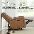 thumbnail image 2 of CHITA Electric Power Recliner, Zero Wall Hugger Recliners RV Recliners for Small Space Living Room, Faux Leather Single Sofa Chair with Adjustable Headrest USB&Type-C Charge, Cognac Brown, 2 of 17