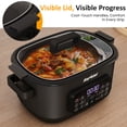 thumbnail image 6 of Heynemo 6.5QT Digital Multi Cooker, 12-in-1 Slow Cooker & Roaster with Timer, Temp Control, Delay Start, Nonstick Pot, Black, 6 of 10