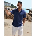 thumbnail image 3 of COOFANDY Short Sleeve Shirts for Men Linen Button Down Shirts Regular Fit Beach Wedding Shirts, 3 of 6