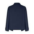 thumbnail image 4 of Blazer Jackets for Women Casual Formal Long Sleeve Office Coat Fashion Fall Solid Color Business Work Outerwear (Navy M), 4 of 5
