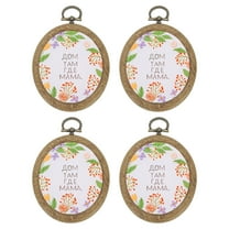 Uxcell 4 Pieces 3"x2.4" Embroidery Hoops Frame Imitated Wood Oval Cross Stitch Hoop Ring for Embroidery Art Craft Handy Sewing Decoration