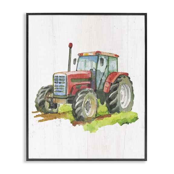 Stupell Industries Rustic Lodge Detailed Country Tractor Black Framed Giclee Art, 11 x 14, by Lil' Rue