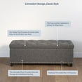 thumbnail image 5 of BELLEZE Button-Tufted Faux Leather Storage Ottoman Bench - Brentwood (Rustic Gray), 5 of 7