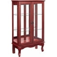 thumbnail image 4 of Vintage Lighted Curio Storage Cabinet with Mirrored Back & Tempered Glass Doors, 3 Tier Storage Display Cabinet Adjustable Shelves Home Office Showcase,Cherry, 4 of 8