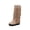 Beige, variant on Brown Women'S Knee High Boots Round Toe Low Heel Beaded Tassel Ethnic Inspired Design For Daily Wear And Casual Outdoor Occasions All Season Wear Size 37