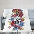 thumbnail image 1 of ZICANCN Dragon Skull Tattoo Anti-Pilling Flannel Bed Throw Blankets - Couch-Ultra-Soft Micro Fleece Sofa Bed Camping Travel Blanket for Adults 80"x60", 1 of 8
