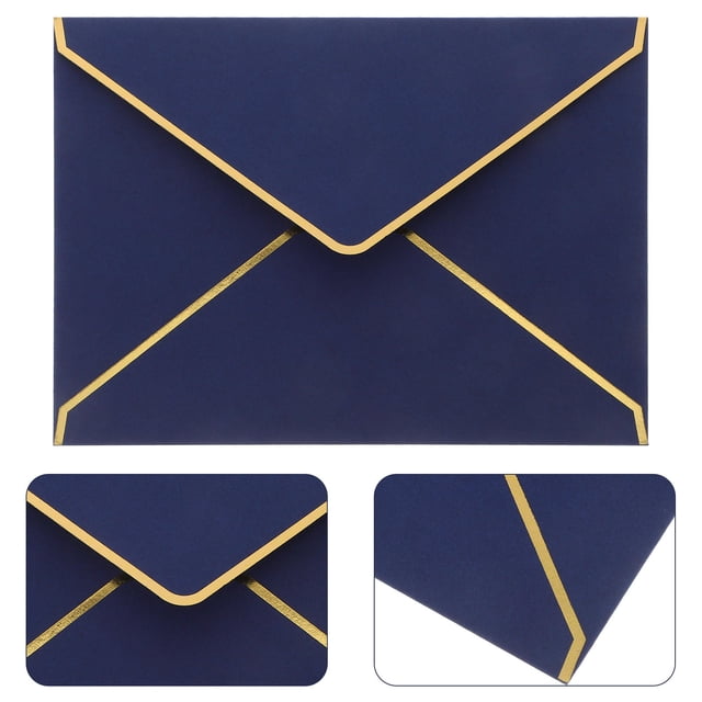 unbranded 50Ud Sobres Azul Oscuro Con Borde Dorado Para Invitaciones De Y Eventos