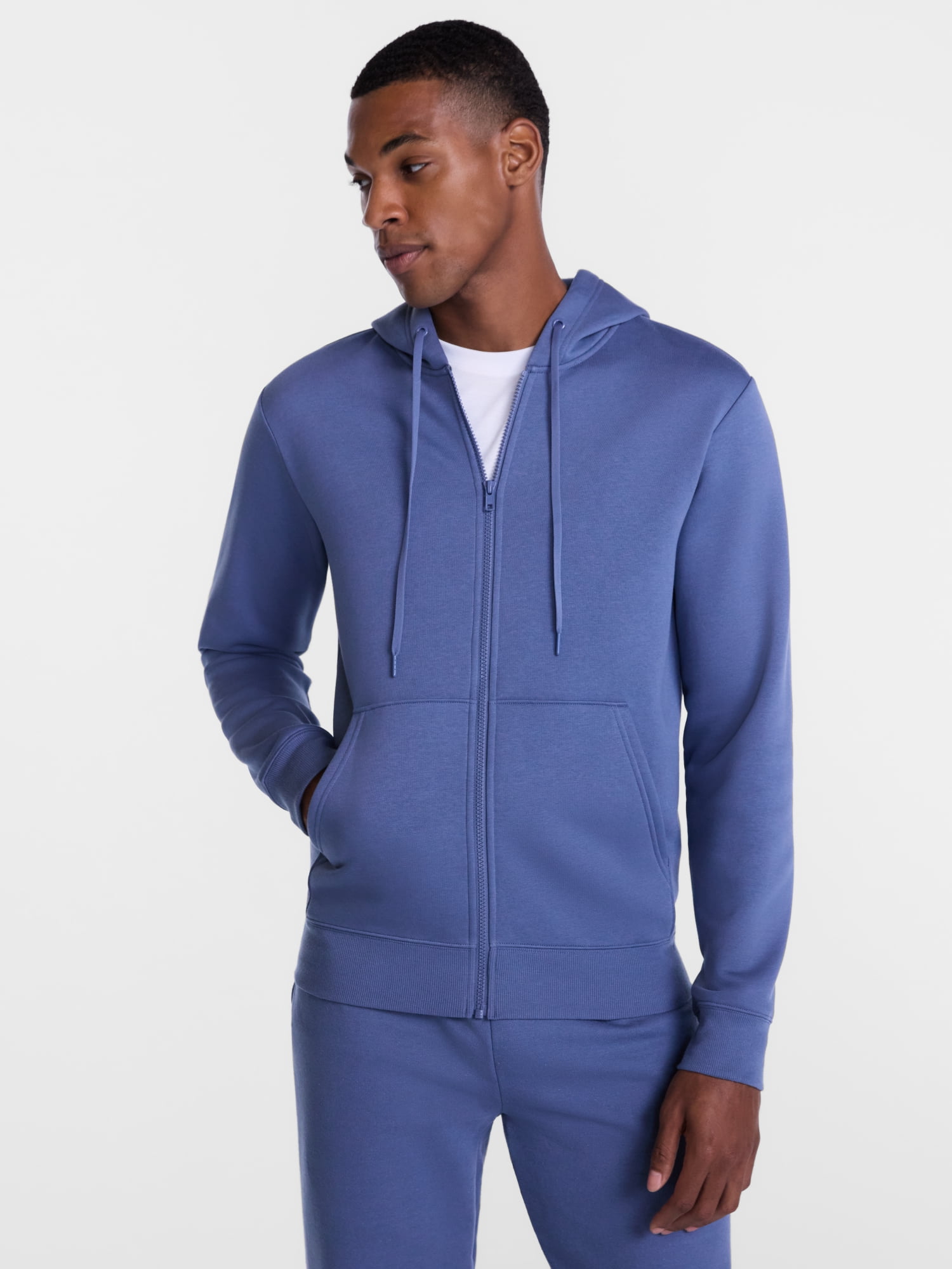 Athletic Works Men's and Big Men's Zip Up Fleece Hoodie Sweatshirt, Sizes XS-4XLT