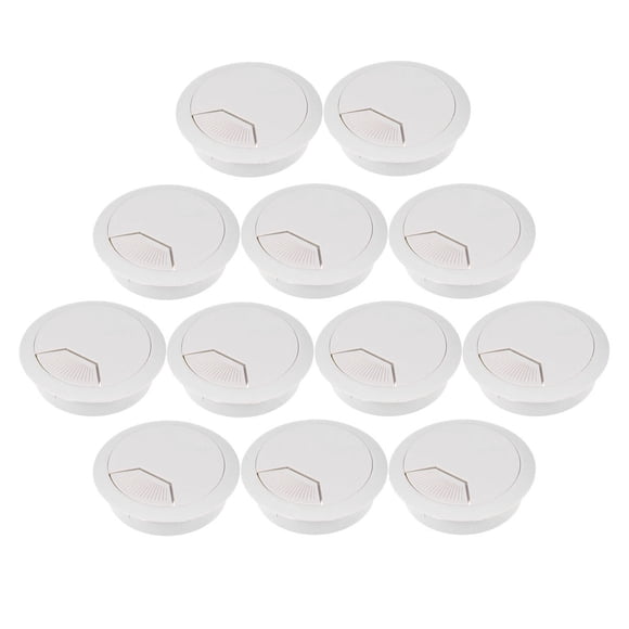 12pcs Office PC Computer Desk Grommet Cable Hole Cover 50mm Diameter (Grey White)