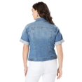 thumbnail image 3 of Roaman's Women's Plus Size Distressed Denim Jacket Jacket, 3 of 5